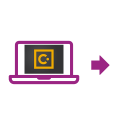 Icône ordinateur portable violette